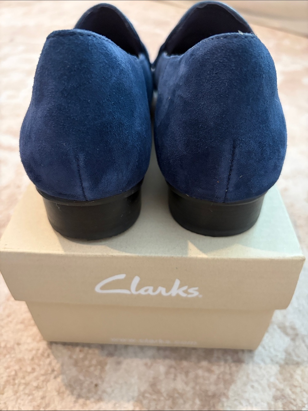 Clarks Women’s Navy Suede Slip-On Keesha Cora Loafers - Picture 5 of 6